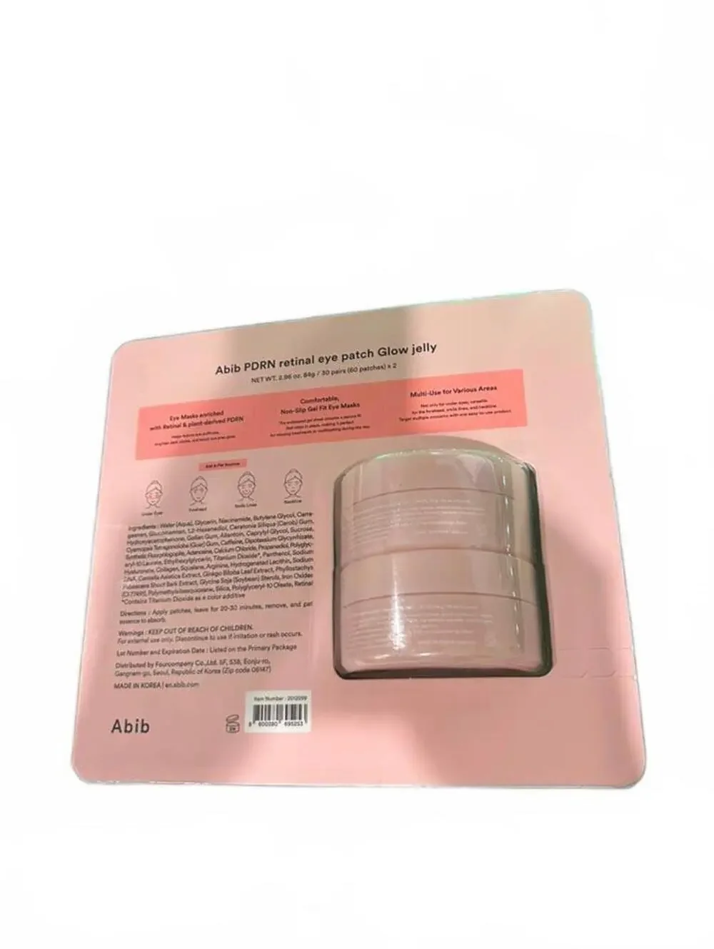 Abib PDRN Retinal Eye Patch Glow Jelly -60x2 Patches- New